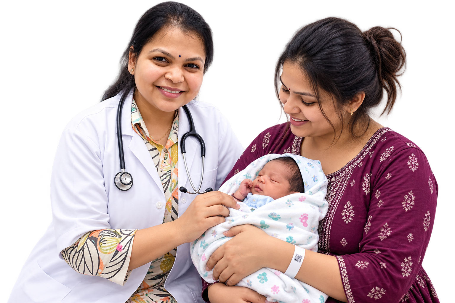 Mother holding baby